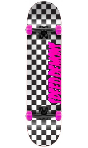 Speed Demons 7.75 Checkers Black/Pink Skateboard Kaykay