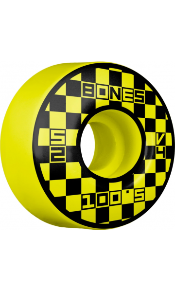 Bones 100s Block Party Yellow 52mm V4 100A Wheels