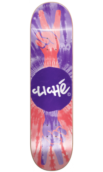 Cliche 8,25 Peace Purple Red Skateboard Deck