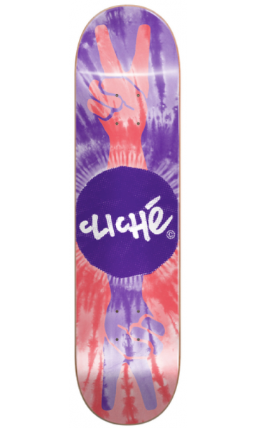 Cliche 8,5 Peace Purple Red Skateboard Deck