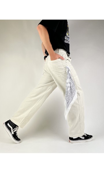 Cream Baggy size Skater Pant 