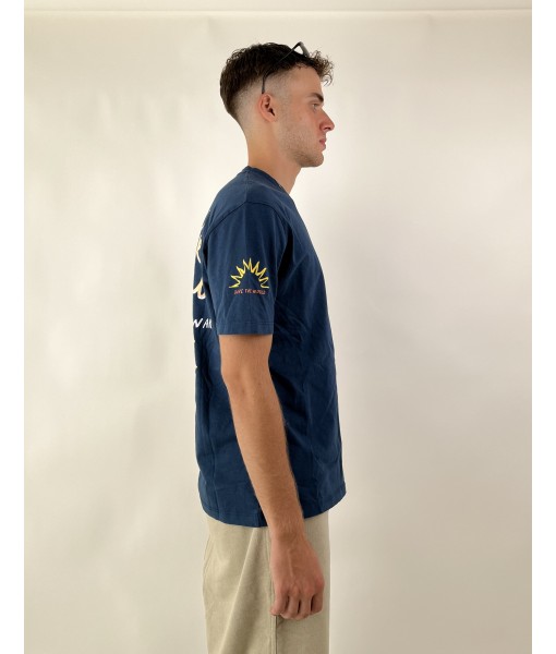 MLNW Navy Blue detail printed t-shirt