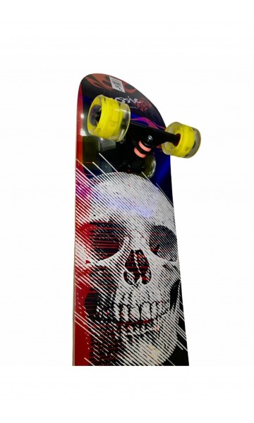 SkateDose 8,0 Skull Semi-Profesyonel Üstü Zımpara Silikon Tekerli Kaykay