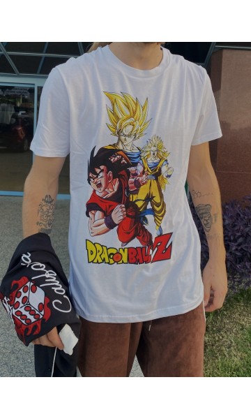 Beyaz Dragon Ball Z Regular Erkek Tişört