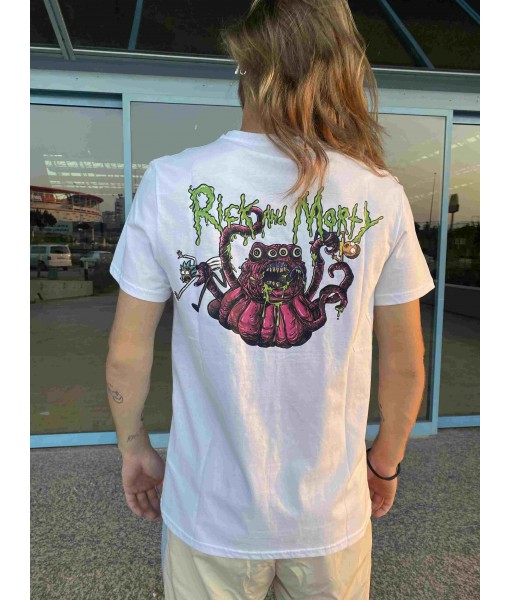 Beyaz Rick And Morty Dijital Baskı Pamuklu Erkek Kadın Tişört